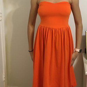 ASOS Orange Mini Strapless Dress